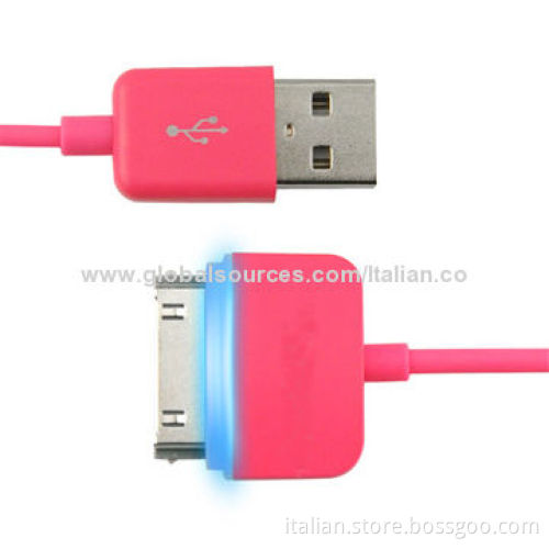 LED light USB cable for iPhone 4New